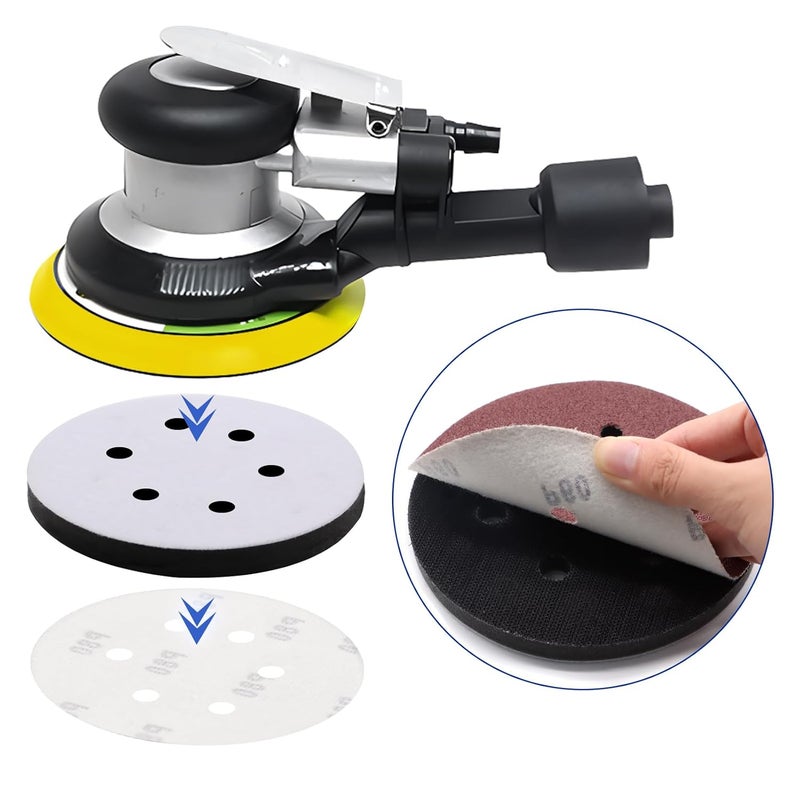 SIJDIEE 5 Pack Interface Pads, 6 Inch 6 Holes Hook and Loop Soft Density Sponge Cushion Buffer Backing Pad, Foam Sanding Interface Pads for Orbital Sander Automotive Woodworking Polishing - Image 5
